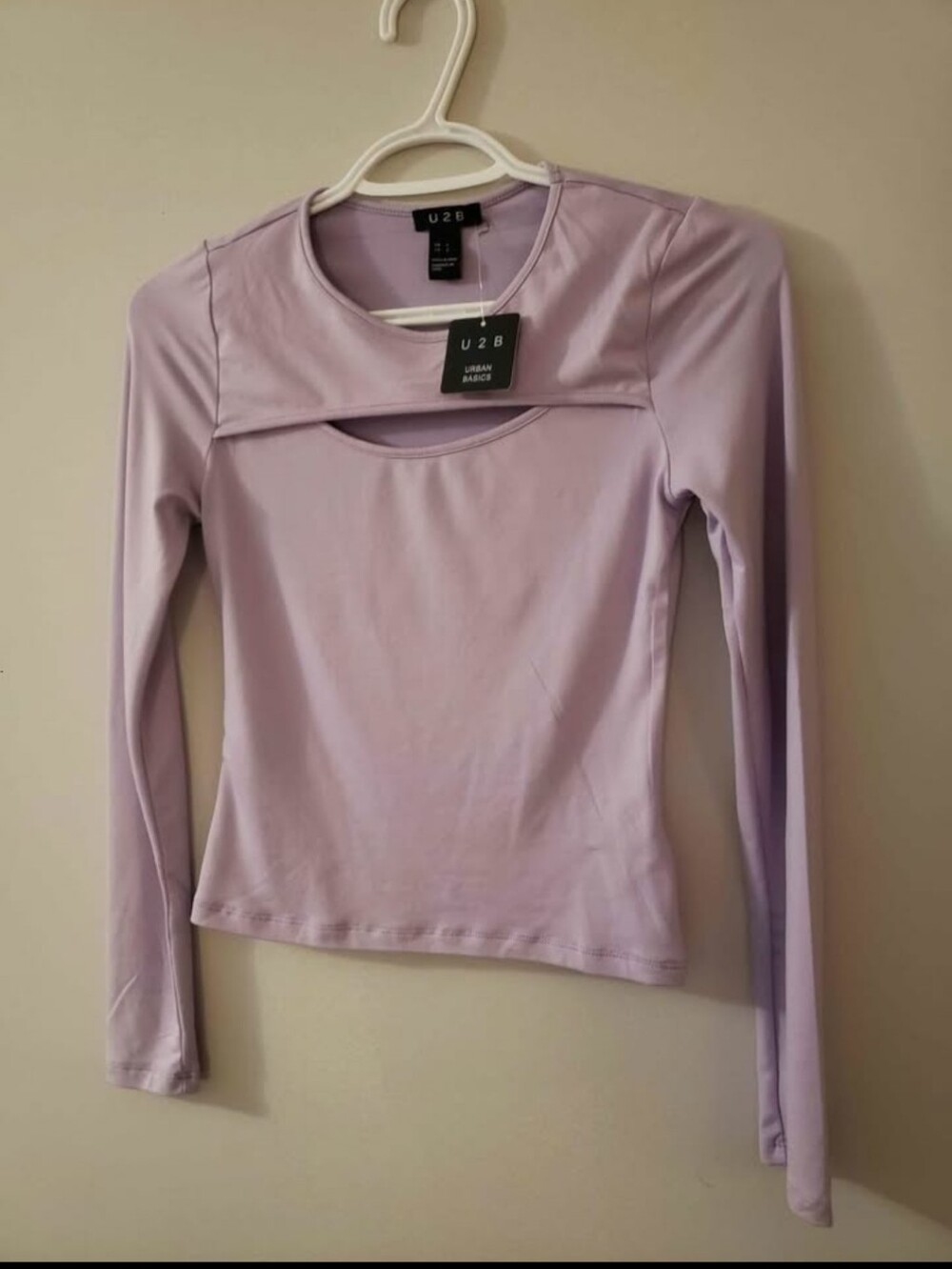 U2B Lavender Long Sleeve Cutout Tee